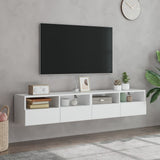 TV Wall Cabinets 2 pcs White 80x30x30 cm Engineered Wood - Side View