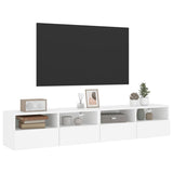 TV Wall Cabinets 2 pcs White 80x30x30 cm Engineered Wood - 45-Degree Angle