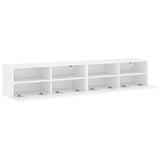 TV Wall Cabinets 2 pcs White 80x30x30 cm Engineered Wood - Close-Up Angle