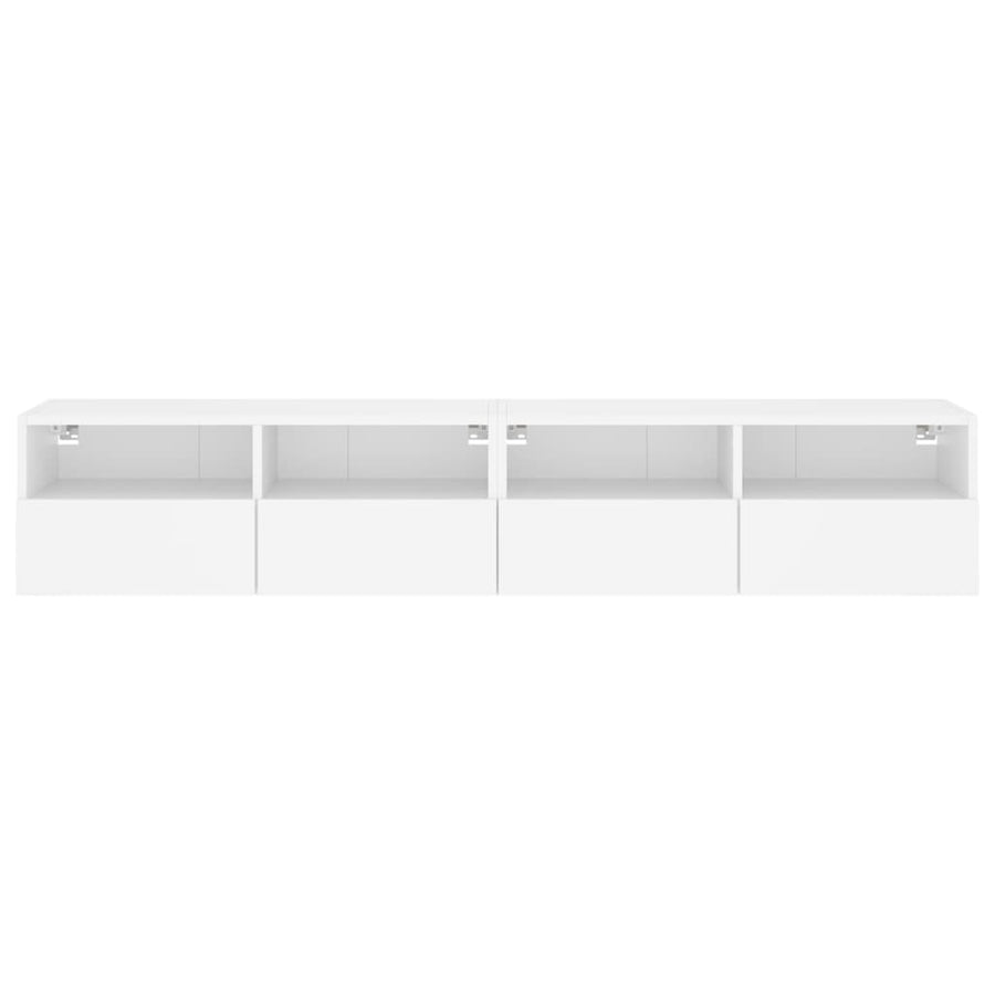TV Wall Cabinets 2 pcs White 80x30x30 cm Engineered Wood