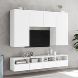 TV Wall Cabinet White 100x30x30 cm Engineered Wood - Top-Down View
