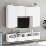 TV Wall Cabinets 2 pcs White 100x30x30 cm Engineered Wood - Top-Down View