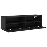 TV Wall Cabinet Black 100x30x30 cm Engineered Wood - Rear View