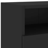 TV Wall Cabinet Black 100x30x30 cm Engineered Wood - Extra Image