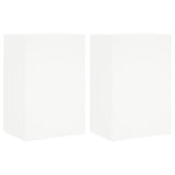 TV Wall Cabinets 2 pcs White 40.5x30x60 cm Engineered Wood - Front View