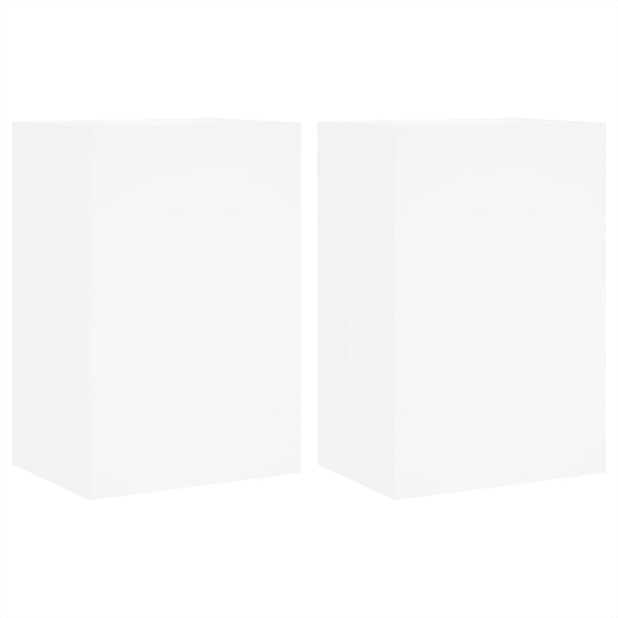 TV Wall Cabinets 2 pcs White 40.5x30x60 cm Engineered Wood