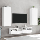 TV Wall Cabinet White 40.5x30x102 cm Engineered Wood - Top-Down View