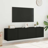 TV Cabinets Wall-mounted 2 pcs Black 80x30x41 cm - Top-Down View