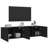 TV Cabinets Wall-mounted 2 pcs Black 80x30x41 cm - 45-Degree Angle