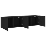 TV Cabinets Wall-mounted 2 pcs Black 80x30x41 cm - Rear View