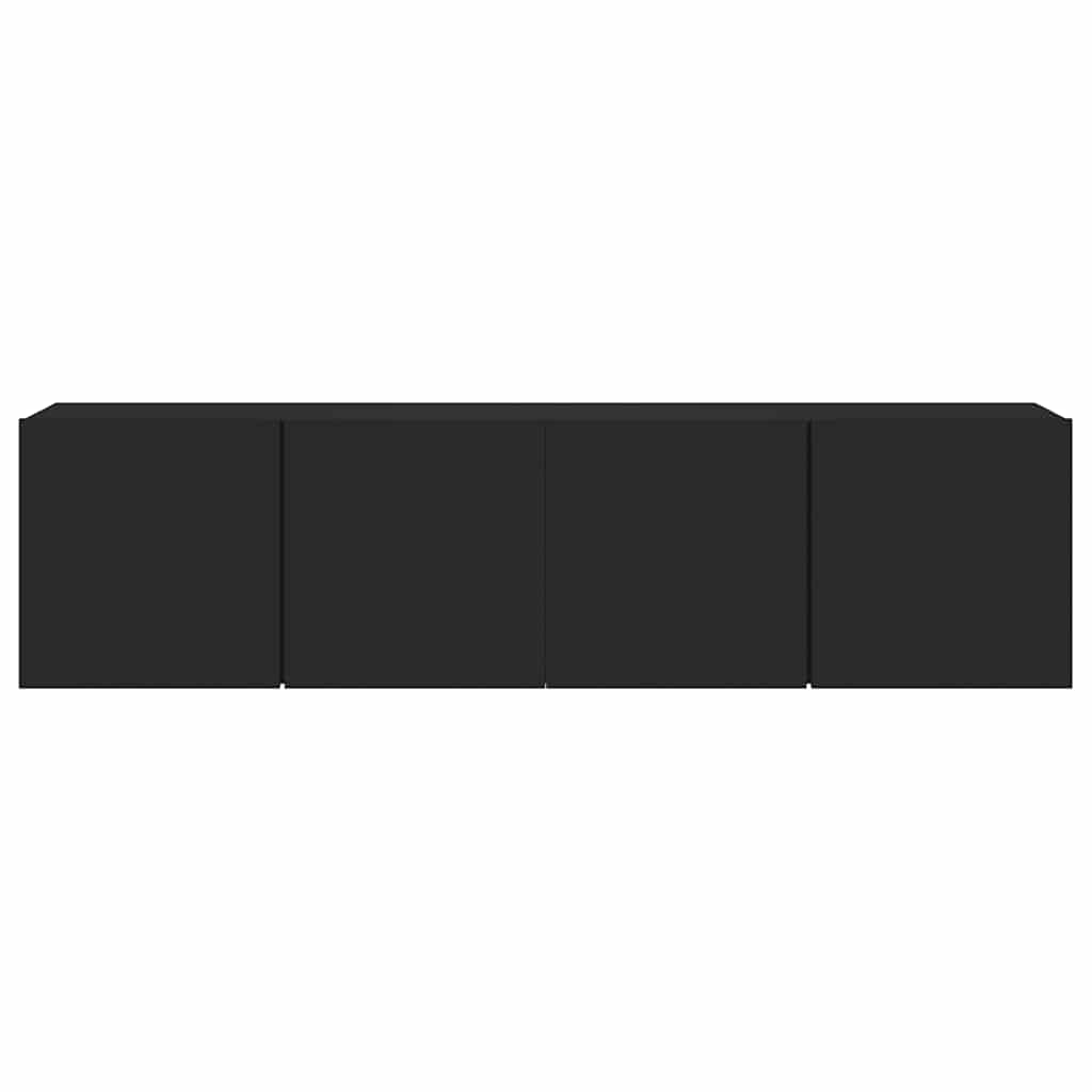 TV Cabinets Wall-mounted 2 pcs Black 80x30x41 cm
