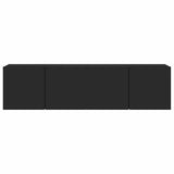 TV Cabinets Wall-mounted 2 pcs Black 80x30x41 cm - Close-Up Angle