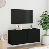 TV Cabinet Wall-mounted Black 100x30x41 cm - Side View
