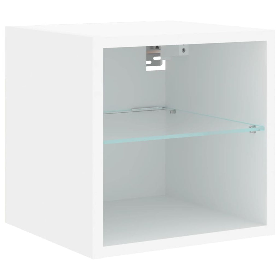 TV Wall Cabinets with LED Lights 2 pcs White 30x28.5x30 cm