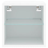 TV Wall Cabinets with LED Lights 2 pcs White 30x28.5x30 cm