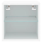 TV Wall Cabinets with LED Lights 2 pcs White 30x28.5x30 cm