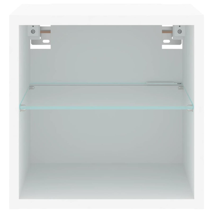 TV Wall Cabinets with LED Lights 2 pcs White 30x28.5x30 cm