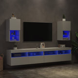 TV Cabinets with LED Lights 2 pcs White 30.5x30x60 cm - Top-Down View