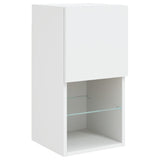 TV Cabinets with LED Lights 2 pcs White 30.5x30x60 cm - Close-Up Angle