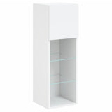 TV Cabinets with LED Lights 2 pcs White 30.5x30x90 cm - Close-Up Angle