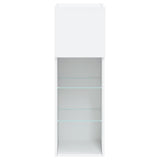 TV Cabinets with LED Lights 2 pcs White 30.5x30x90 cm