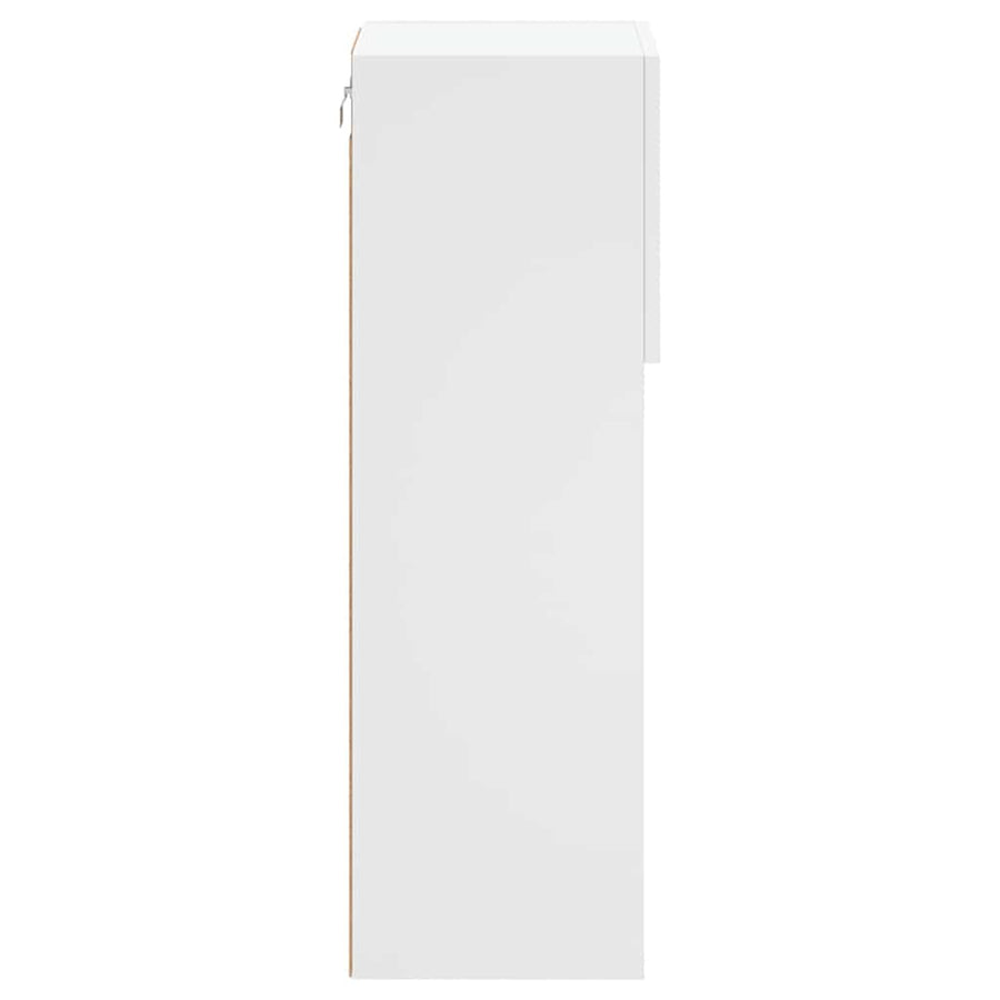 TV Cabinets with LED Lights 2 pcs White 30.5x30x90 cm