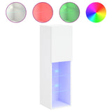 TV Cabinet with LED Lights White 30.5x30x102 cm - Front View