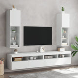 TV Cabinet with LED Lights White 30.5x30x102 cm - Side View