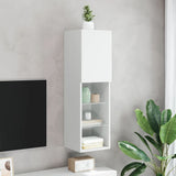 TV Cabinet with LED Lights White 30.5x30x102 cm - Top-Down View