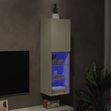 TV Cabinet with LED Lights White 30.5x30x102 cm - 45-Degree Angle