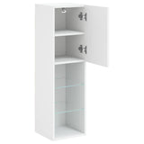 TV Cabinet with LED Lights White 30.5x30x102 cm - Low Angle