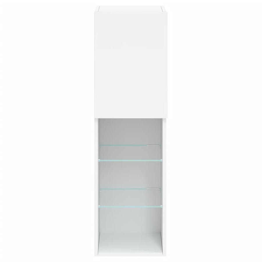 TV Cabinet with LED Lights White 30.5x30x102 cm