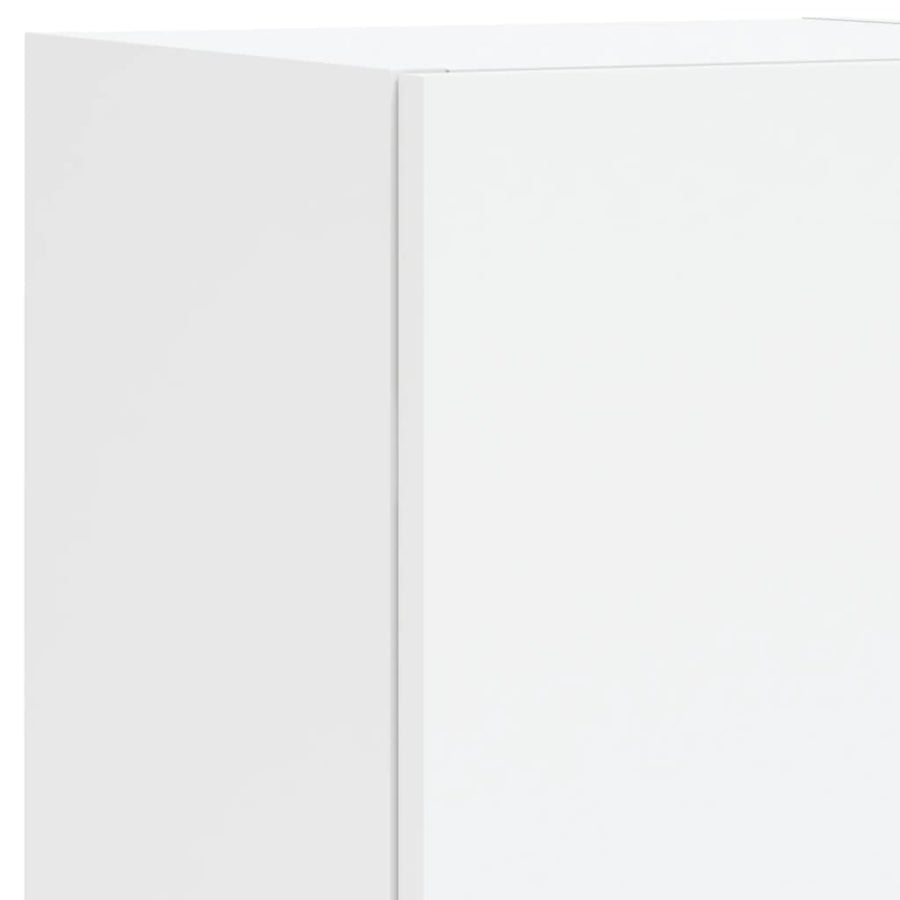 TV Cabinets with LED Lights 2 pcs White 30.5x30x102 cm
