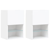 TV Cabinets with LED Lights 2 pcs White 40.5x30x60 cm