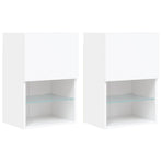 TV Cabinets with LED Lights 2 pcs White 40.5x30x60 cm