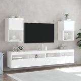 TV Cabinets with LED Lights 2 pcs White 40.5x30x60 cm - Top-Down View