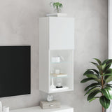 TV Cabinet with LED Lights White 40.5x30x102 cm - Top-Down View