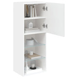 TV Cabinet with LED Lights White 40.5x30x102 cm - Rear View