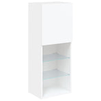 TV Cabinet with LED Lights White 40.5x30x102 cm