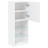 TV Cabinet with LED Lights White 40.5x30x102 cm - Low Angle