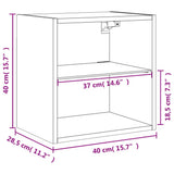 Bedside Cabinet with LED Lights Wall-mounted White