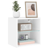 Bedside Cabinet with LED Lights Wall-mounted White - 45-Degree Angle