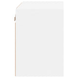 Bedside Cabinet with LED Lights Wall-mounted White