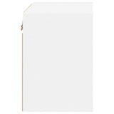 Bedside Cabinet with LED Lights Wall-mounted White - Low Angle