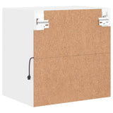 Bedside Cabinet with LED Lights Wall-mounted White