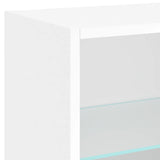 Bedside Cabinet with LED Lights Wall-mounted White - Extra Image