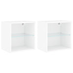 LED Wall Bedside Cabinet 2 pcs White 40 x 28.5 x 40 cm