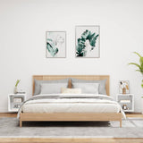 Bedside Cabinets with LED Lights Wall-mounted 2 pcs White - Side View