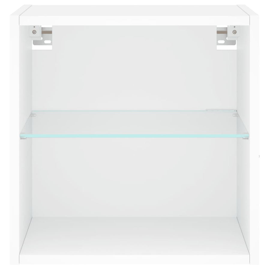 LED Wall Bedside Cabinet 2 pcs White 40 x 28.5 x 40 cm