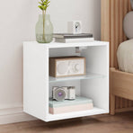 LED Wall Bedside Cabinet 2 pcs White 40 x 28.5 x 40 cm